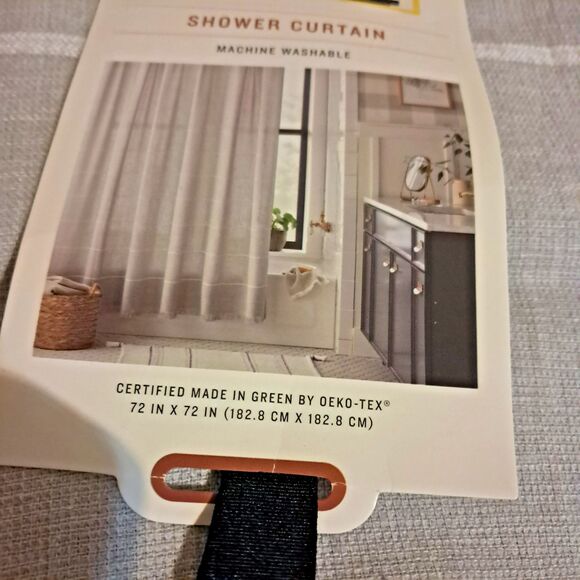 Hearth & Hand Magnolia Fabric Shower Curtain Gray Farmhouse Cotton 72x72 NWT - Picture 3 of 7